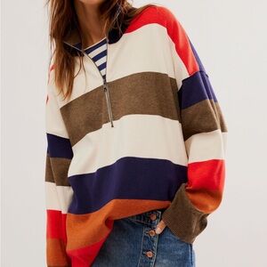 Free people coastal stripe pullover